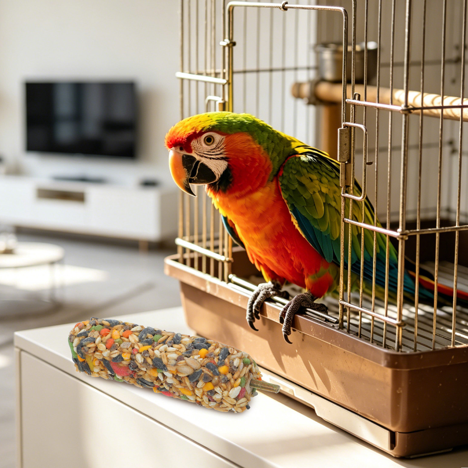 Mixed Seed Snack - Natural Bird Perch Snack Bar Cage