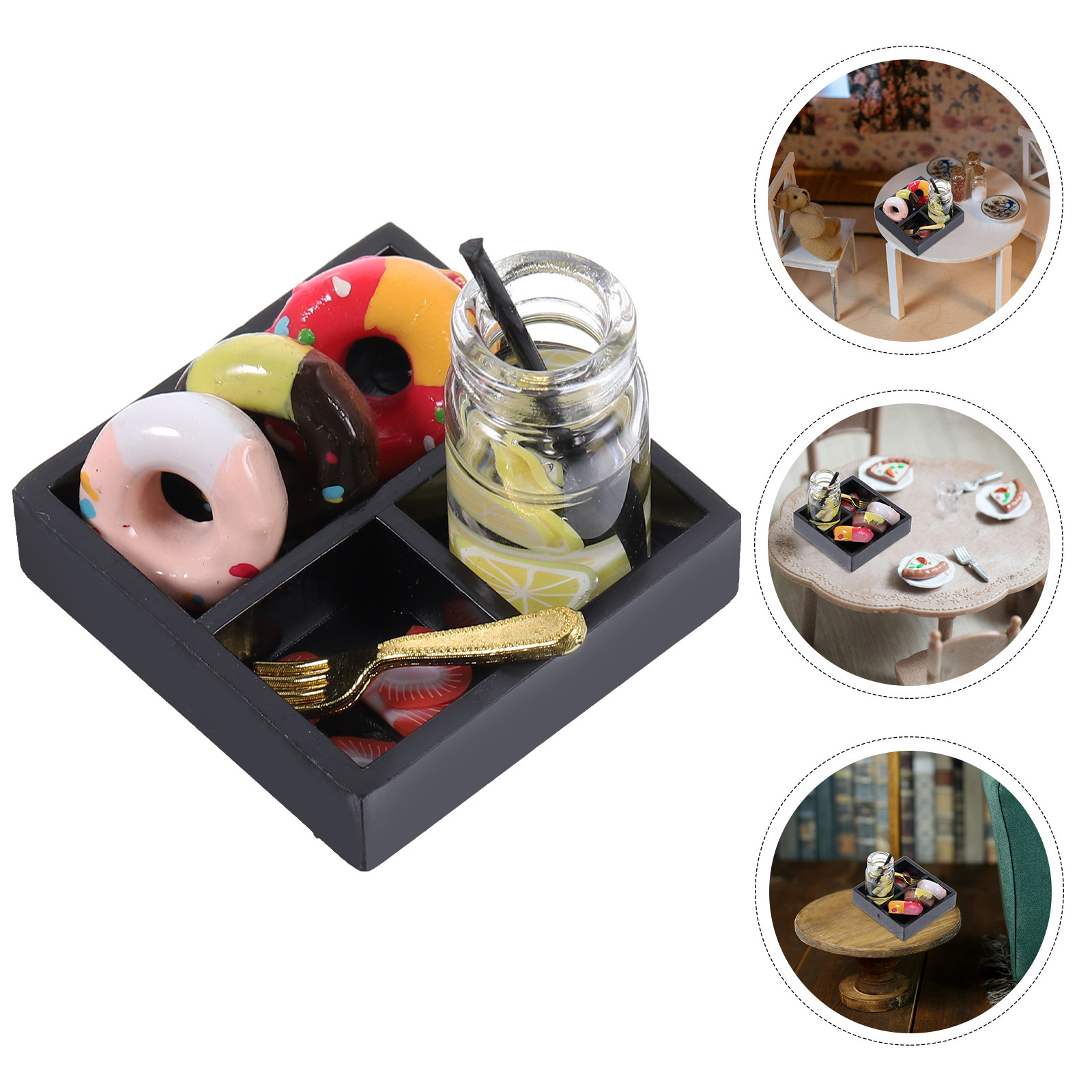 Food Sweet Snacks - 1Set Miniature Afternoon Tea Sweet Donut