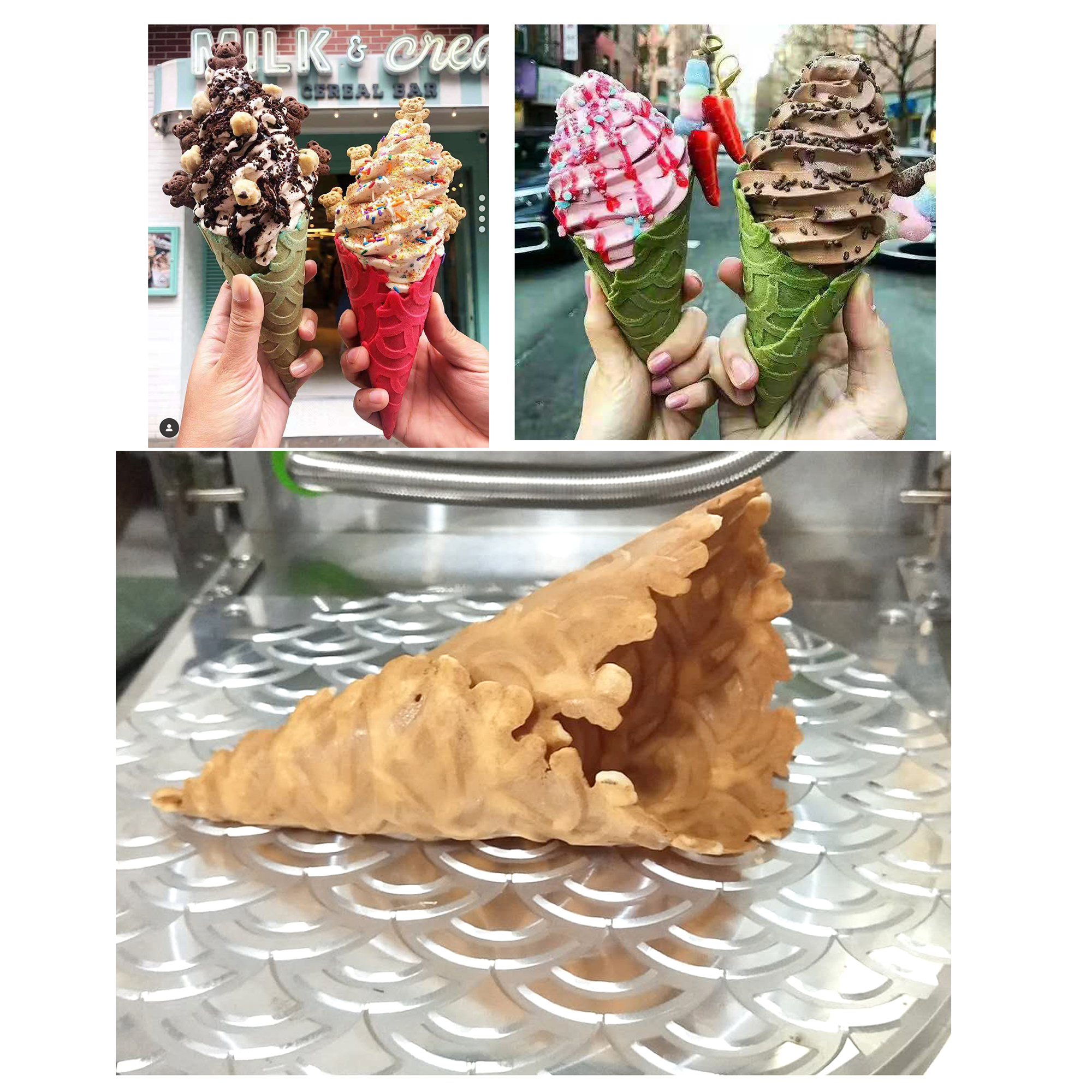 Waffle Cone Maker Waffle Cone  - مراجعة Food Snacks Logos وسعره