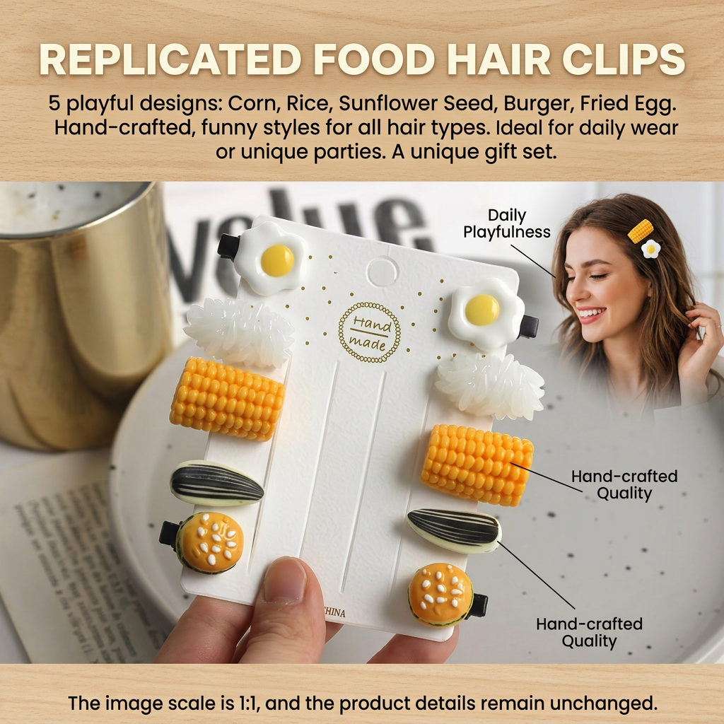 Mini Food Hair Clips Set Reali - مراجعة Food Snacks Party وسعره