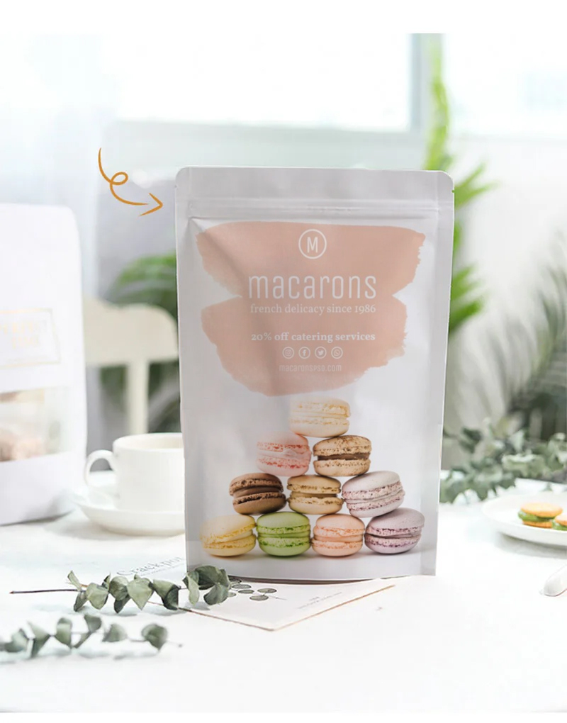 Kraft Paper Zipper Bags Standi - مراجعة Food Snacks Logos وسعره