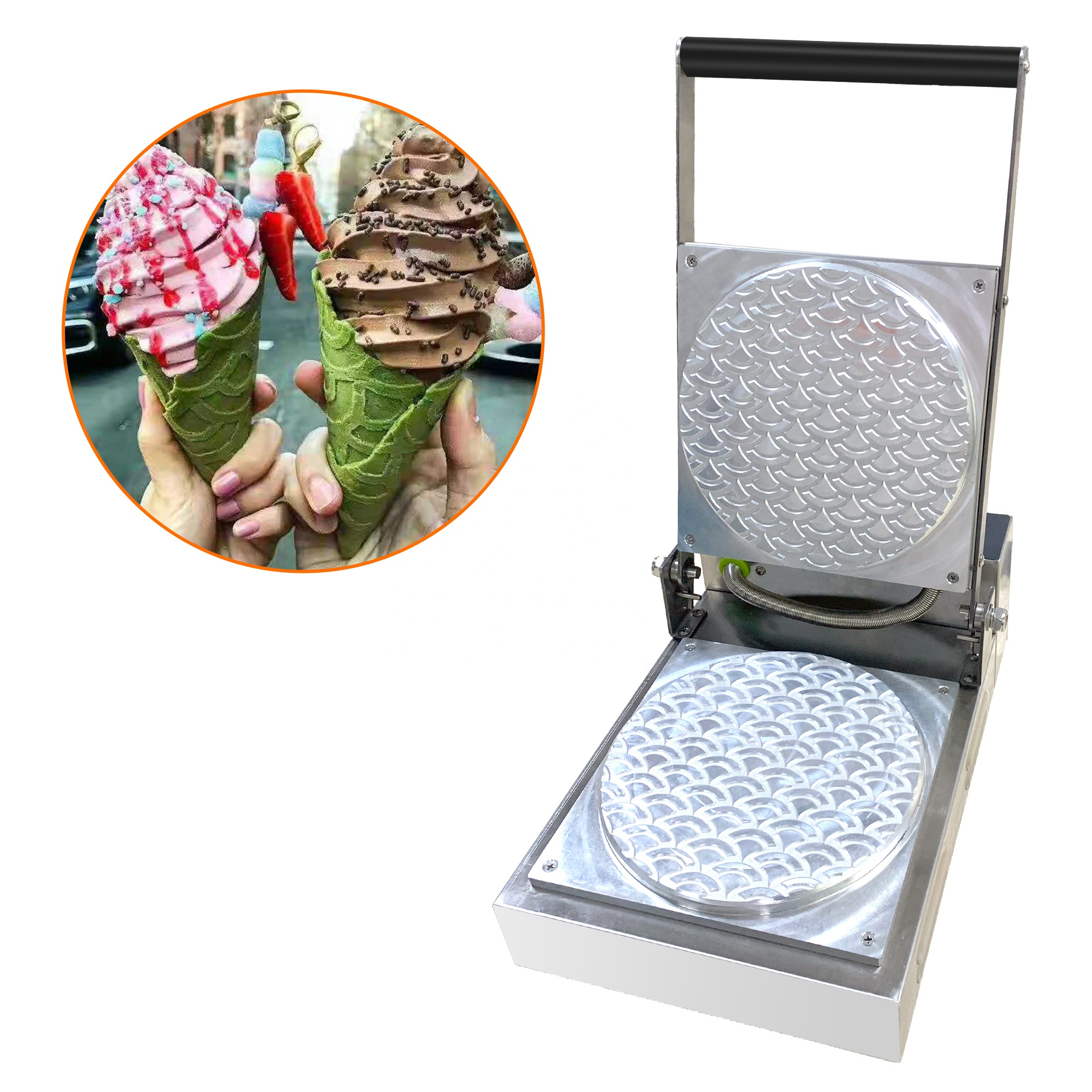 Waffle Cone Maker Waffle Cone  - مراجعة Food Snacks Logos وسعره