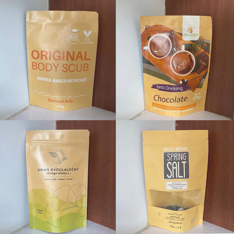 Custom LOGO Brown Kraft Paper  - مراجعة Food Snacks Logos وسعره