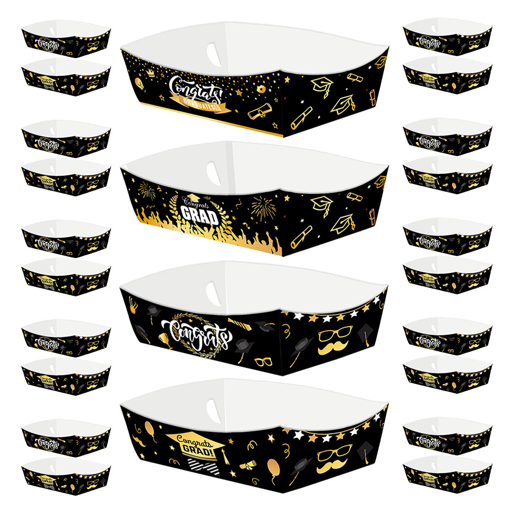 24Pcs Graduation Paper Food Tr - مراجعة Food Snacks Party وسعره