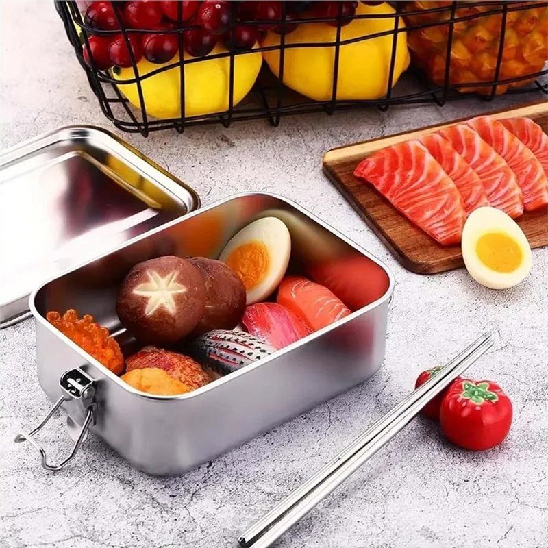 AEE2-Stainless Steel Bento Box - مراجعة Food Snacks For School وسعره