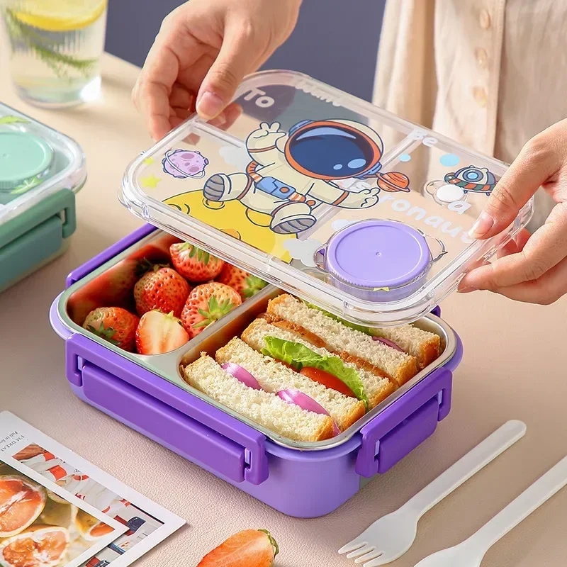 Unicorn Cartoon Bento Lunch Bo - مراجعة Food Snacks For School وسعره