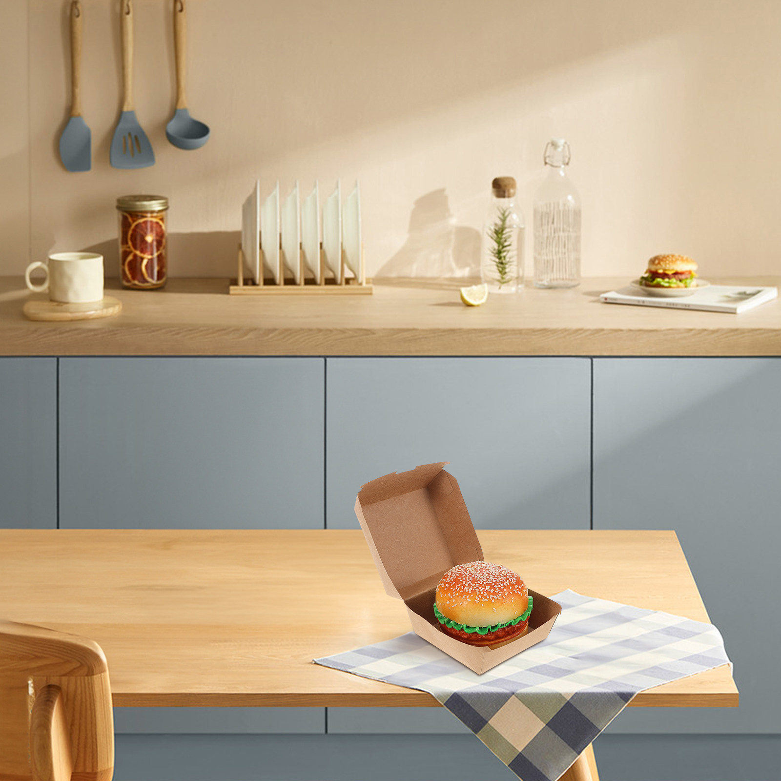 30Pcs Burger Boxes Kraft Paper - مراجعة Food Snacks Party وسعره
