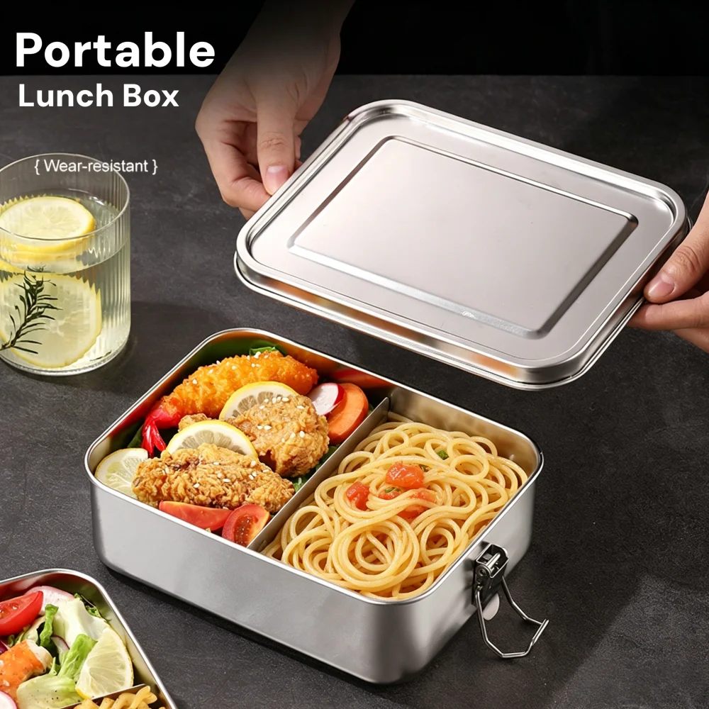 Stainless Steel Bento Box Meta - مراجعة Food Snacks For School وسعره