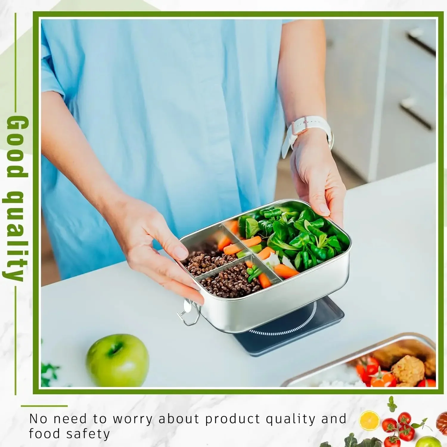 Stainless Steel Bento Box Meta - مراجعة Food Snacks For School وسعره