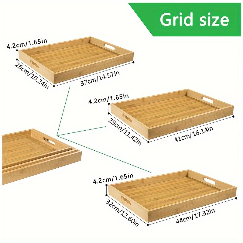 Bamboo Serving Tray Kitchen Fo - مراجعة Food Snacks Party وسعره