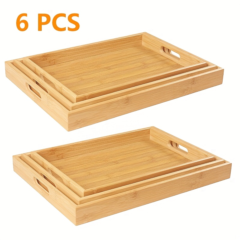 Bamboo Serving Tray Kitchen Fo - مراجعة Food Snacks Party وسعره