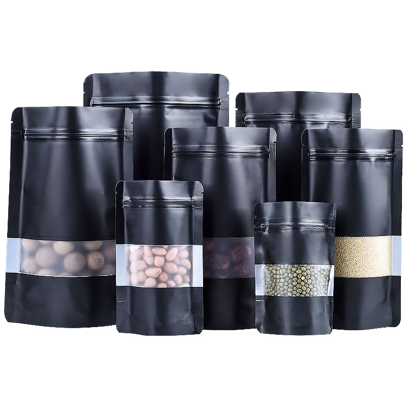 100PCS Stand-up Matte Black Al - مراجعة Food Snacks Party وسعره