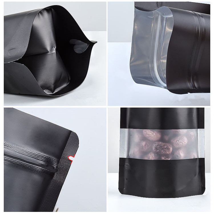 100PCS Stand-up Matte Black Al - مراجعة Food Snacks Party وسعره