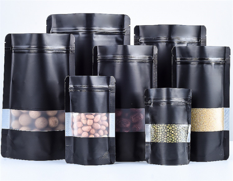 100PCS Stand-up Matte Black Al - مراجعة Food Snacks Party وسعره