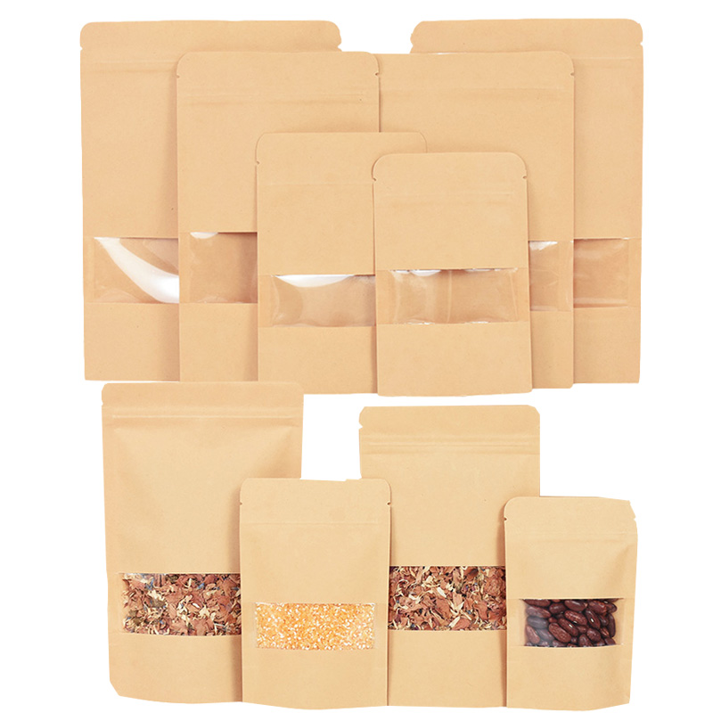 20/50pcs Kraft Paper Zip Lock  - مراجعة Food Snacks Party وسعره