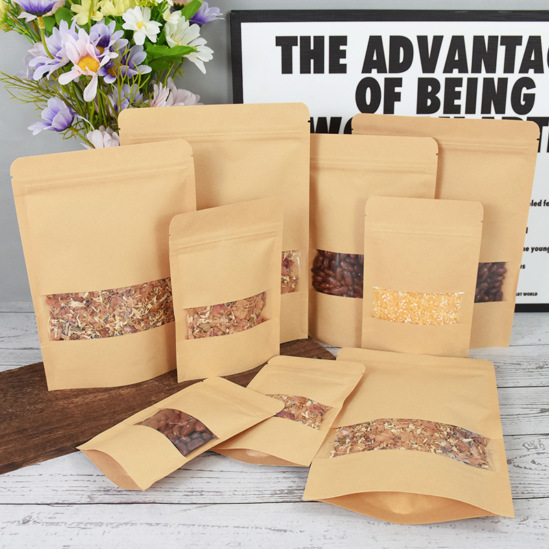 20/50pcs Kraft Paper Zip Lock  - مراجعة Food Snacks Party وسعره
