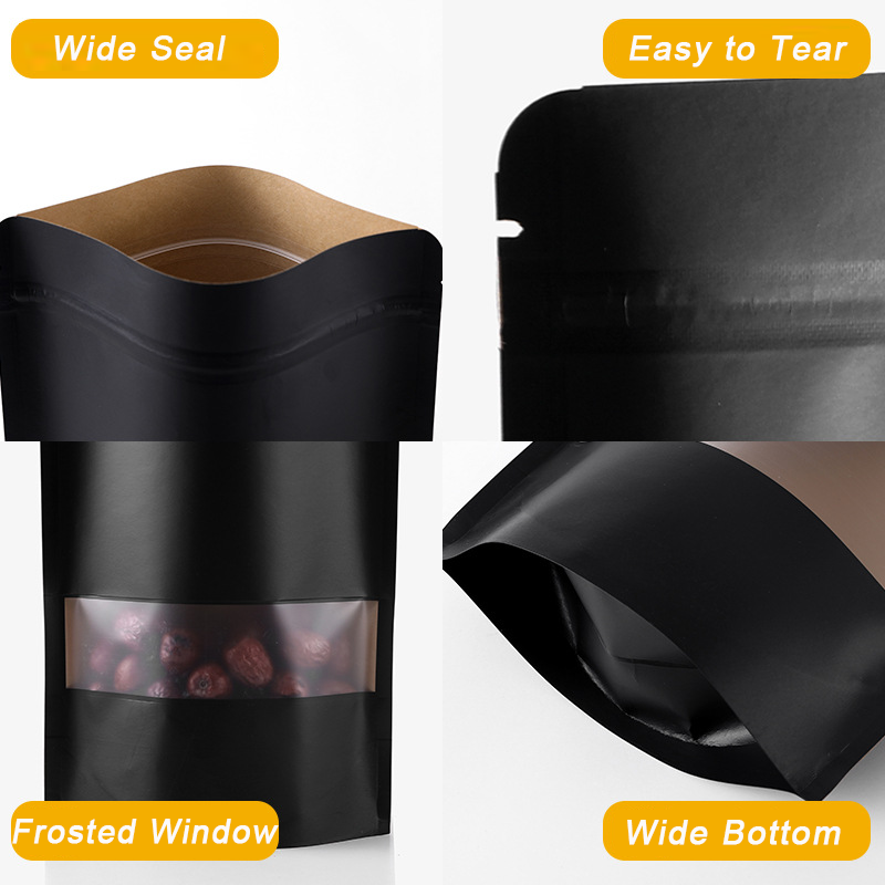 Wholesale Black Kraft Paper St - مراجعة Food Snacks Logos وسعره