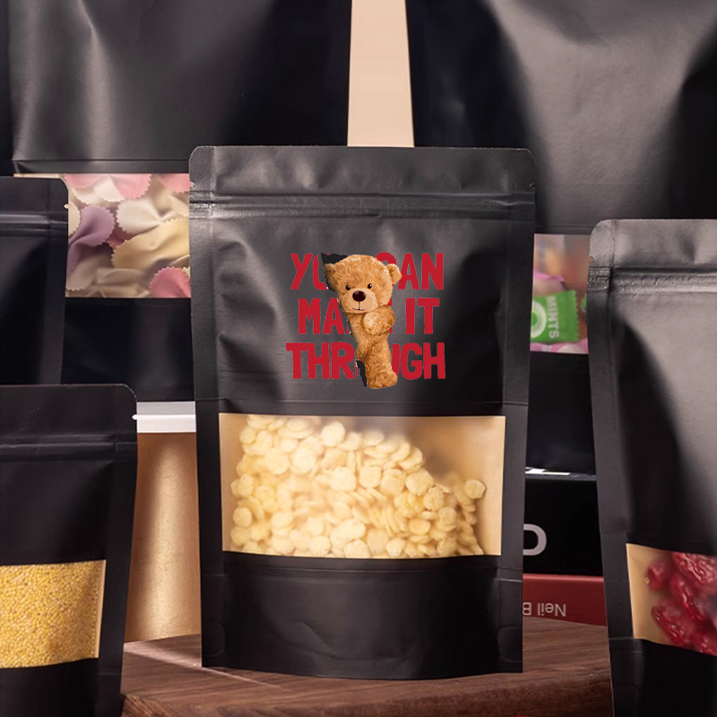 Wholesale Black Kraft Paper St - مراجعة Food Snacks Logos وسعره