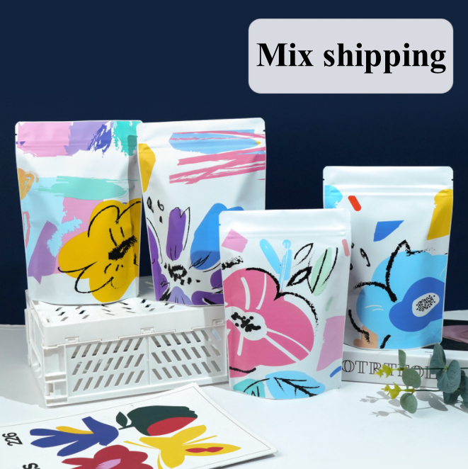 100PCS Aluminum Foil Stand-up  - مراجعة Food Snacks Logos وسعره